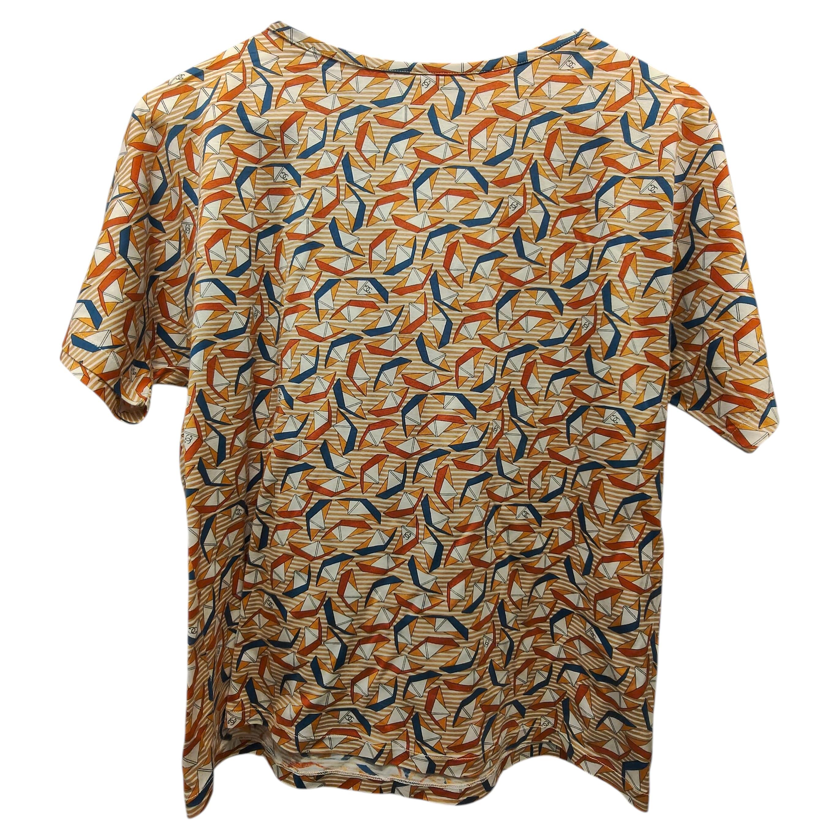 Gucci 1970s Vintage Multicoloured Cotton T-Shirt Size S for Women For Sale