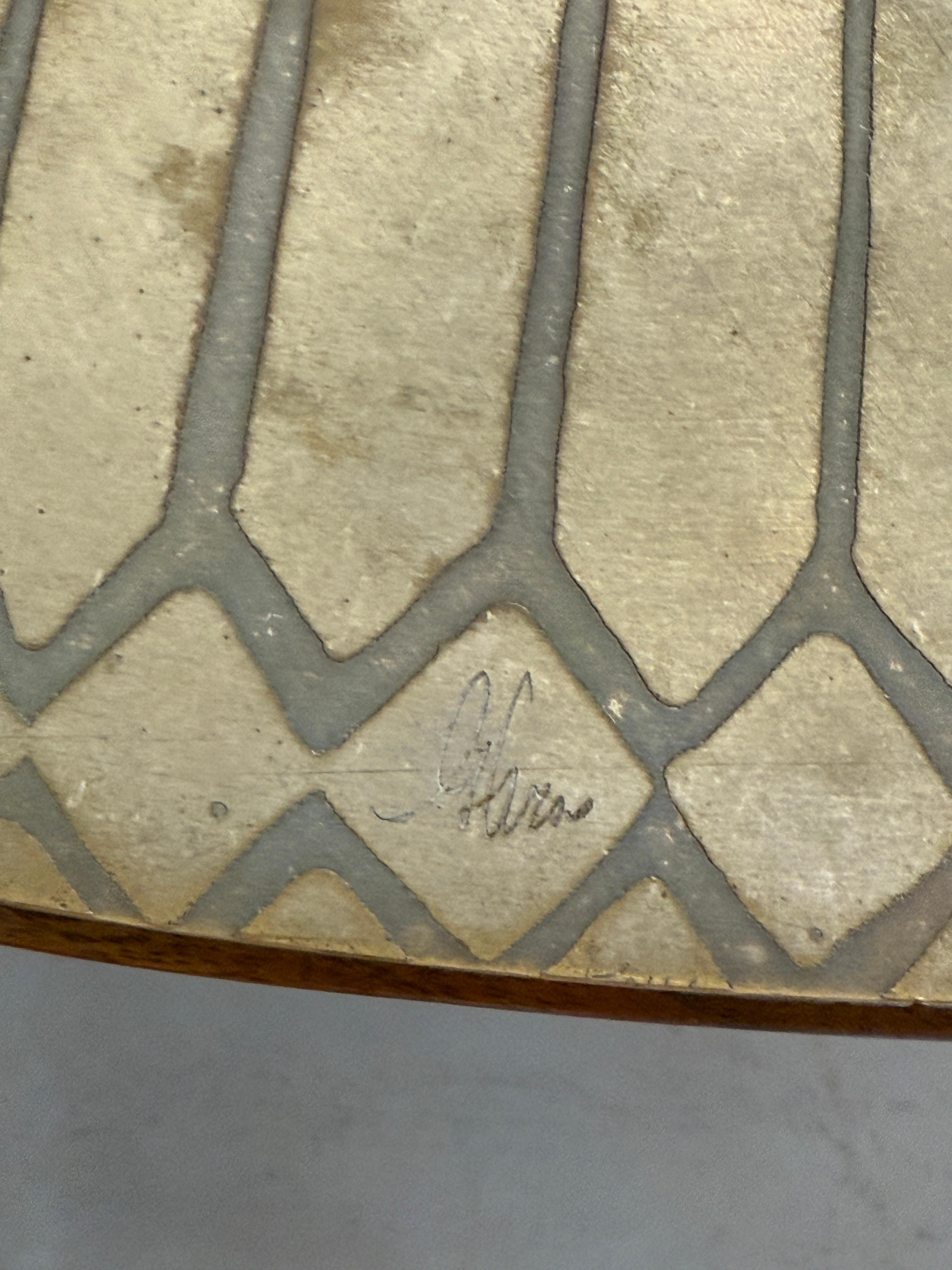 1970’s G Urso Brutalist Etched Metal Top Italian Coffee Table For Sale 4