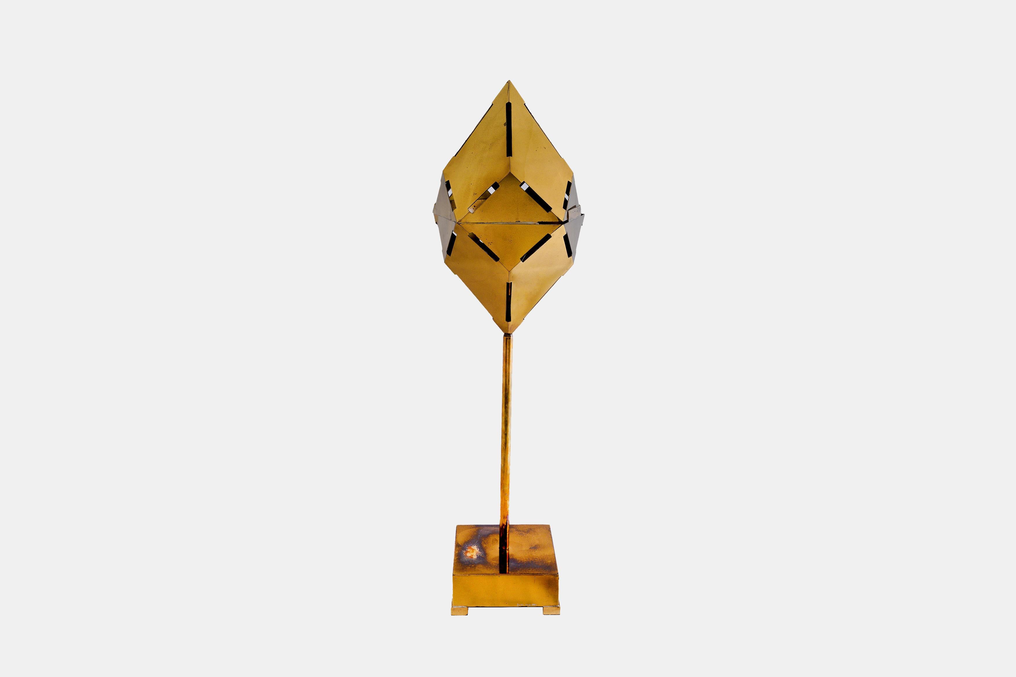 1970 Gabriella Crespi Caleidoscopio Lámpara de mesa de latón dorado Italiana Latón en venta