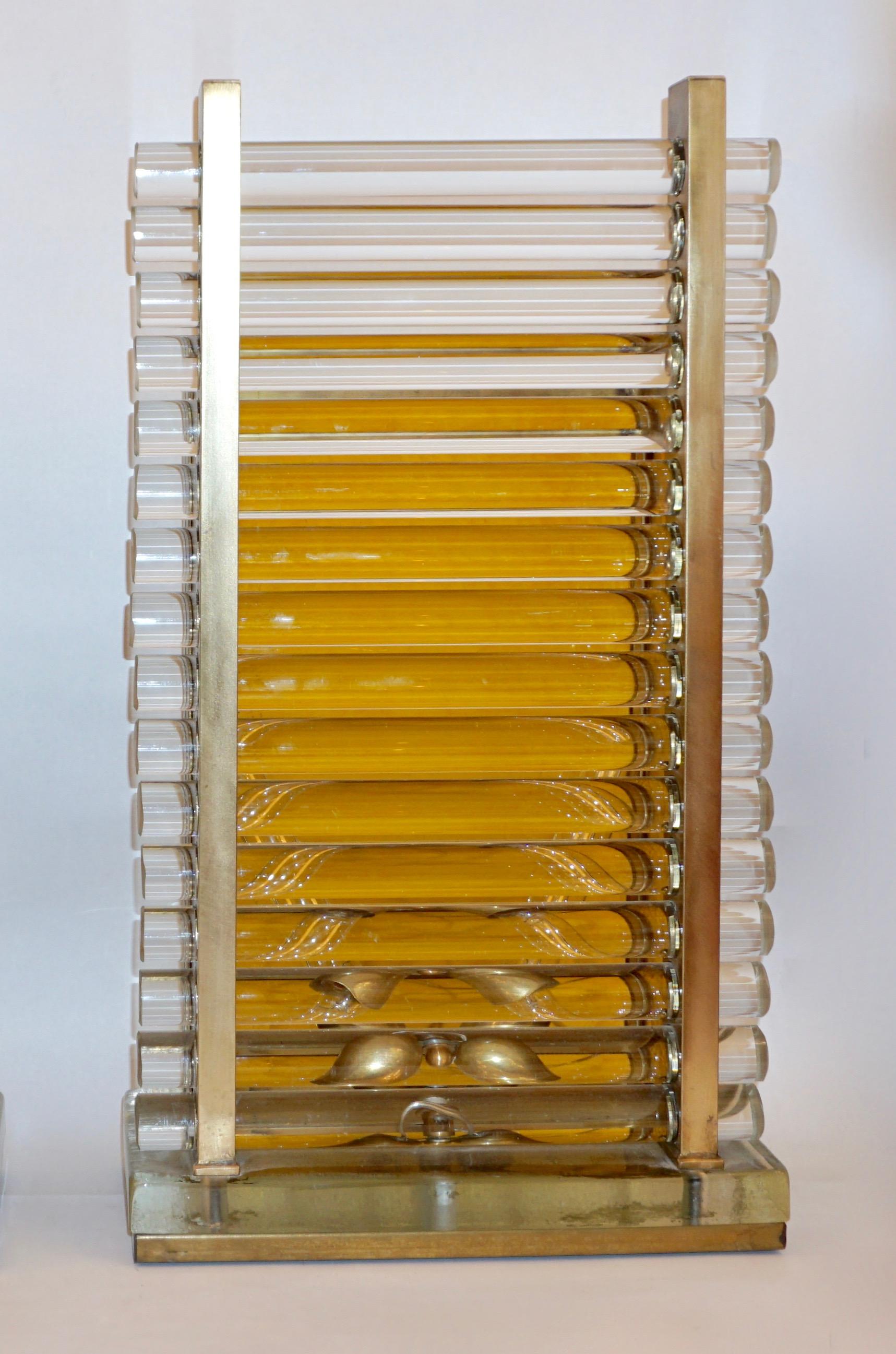 Italienische postmoderne italienische Lampen aus Gold, Messing und Kristallglas, 1970er Jahre, 1970er Jahre im Angebot 9