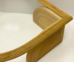 1970s Gabriella Crespi Style Tear Shaped Pencil Bamboo Coffee Table
