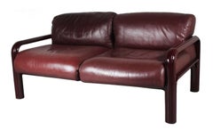 1970er Gae Aulenti Zweisitziges Ledersofa für Knoll