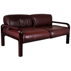 1970s Gae Aulenti Two-Seat Leather Sofa for Knoll