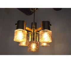 1970s Gaetano Sciolari Chandelier with Murano Crystals, Italy