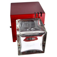 1970s Gaetano Sciolari Red Metal Sconce, Italy