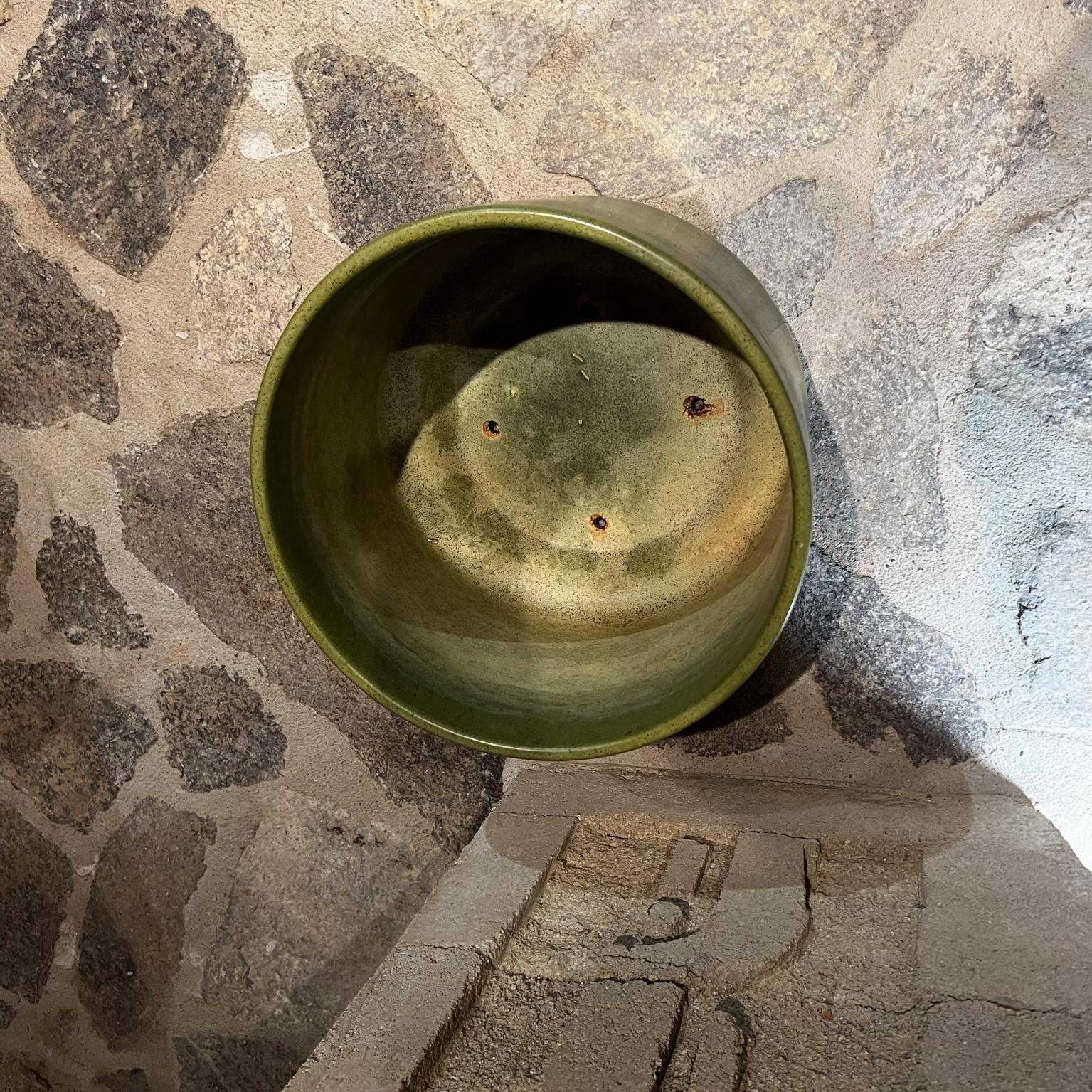 American 1970s Gainey Art Pottery Modern Ceramics Green Planter Calif
