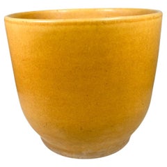 1970s Gainey Art Pottery Modern Ceramics Mustard Planter La Verne, Calif