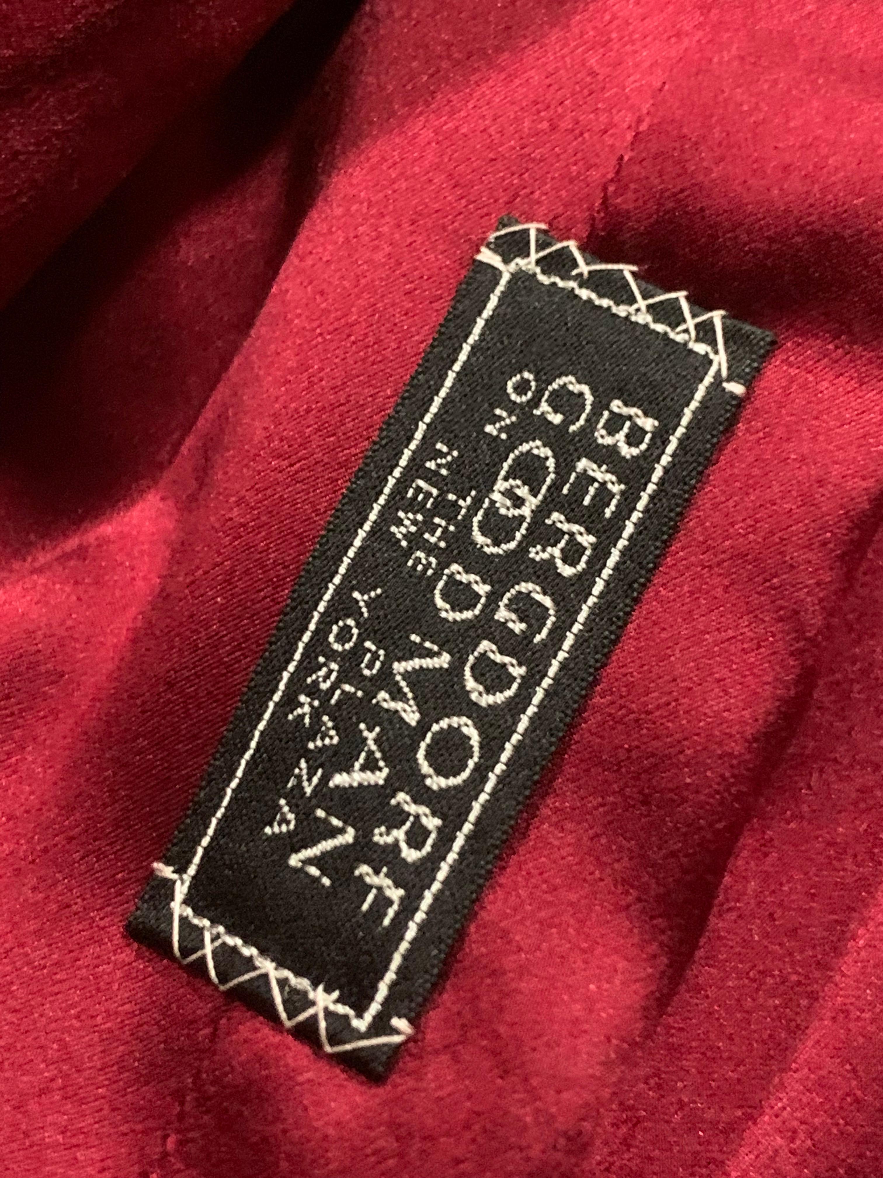 1970s Galanos Burgundy Crocodile Embossed Genuine Patent Leather Jacket For Sale 8