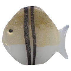 1970's Gambaro & Poggi Scavo Kunstglas Fisch abstrakte Skulptur für Murano Italien
