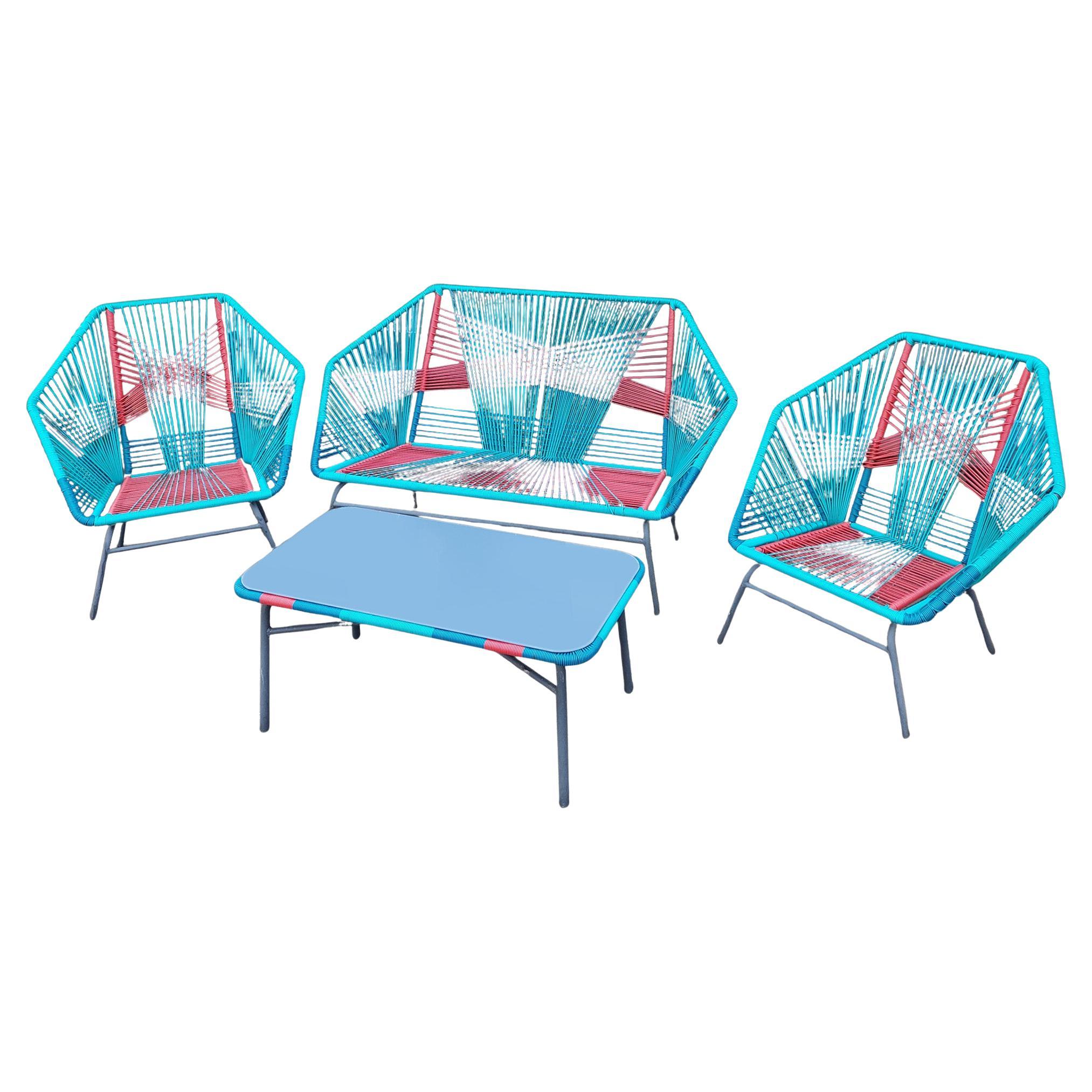 1970 Garden 4 Piece Suite  dans le style géométrique emblématique des années 70 en vente