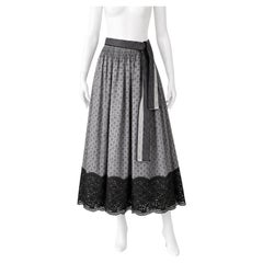 Falda campesina de tafetán con mezcla de seda de Geoffrey Beene de los años 70 Talla 4