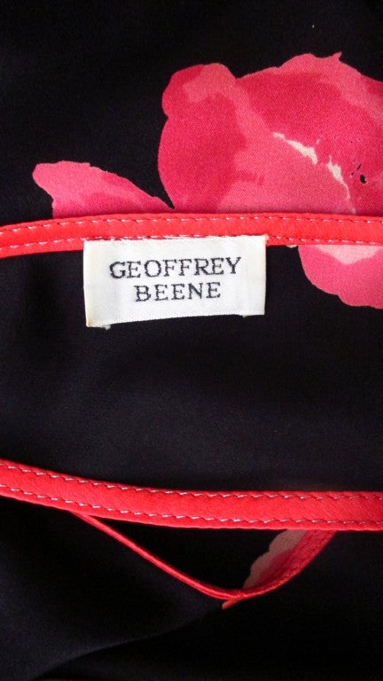  Geoffrey Beene Flower Silk Dress 1970s For Sale 9