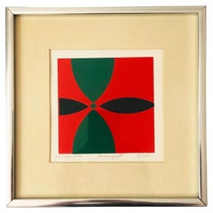 1970s Geometric Abstract Serigraph by L Cohe Titled "Insurgent"