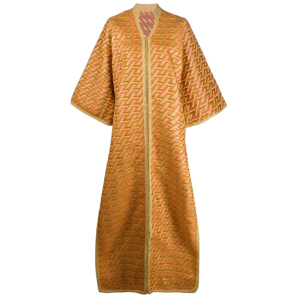 1970s Geometric Fancy Silk Kimono