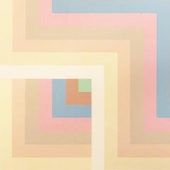 1970s Geometric Mirrored Twin Square Print in Pastel Tones