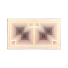 1970s Geometric Mirrored Twin Square Print in Pastel Tones