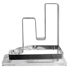 1970s Geometric Nickel Ribbon Sculpture on Lucite Base by Dan Murphy