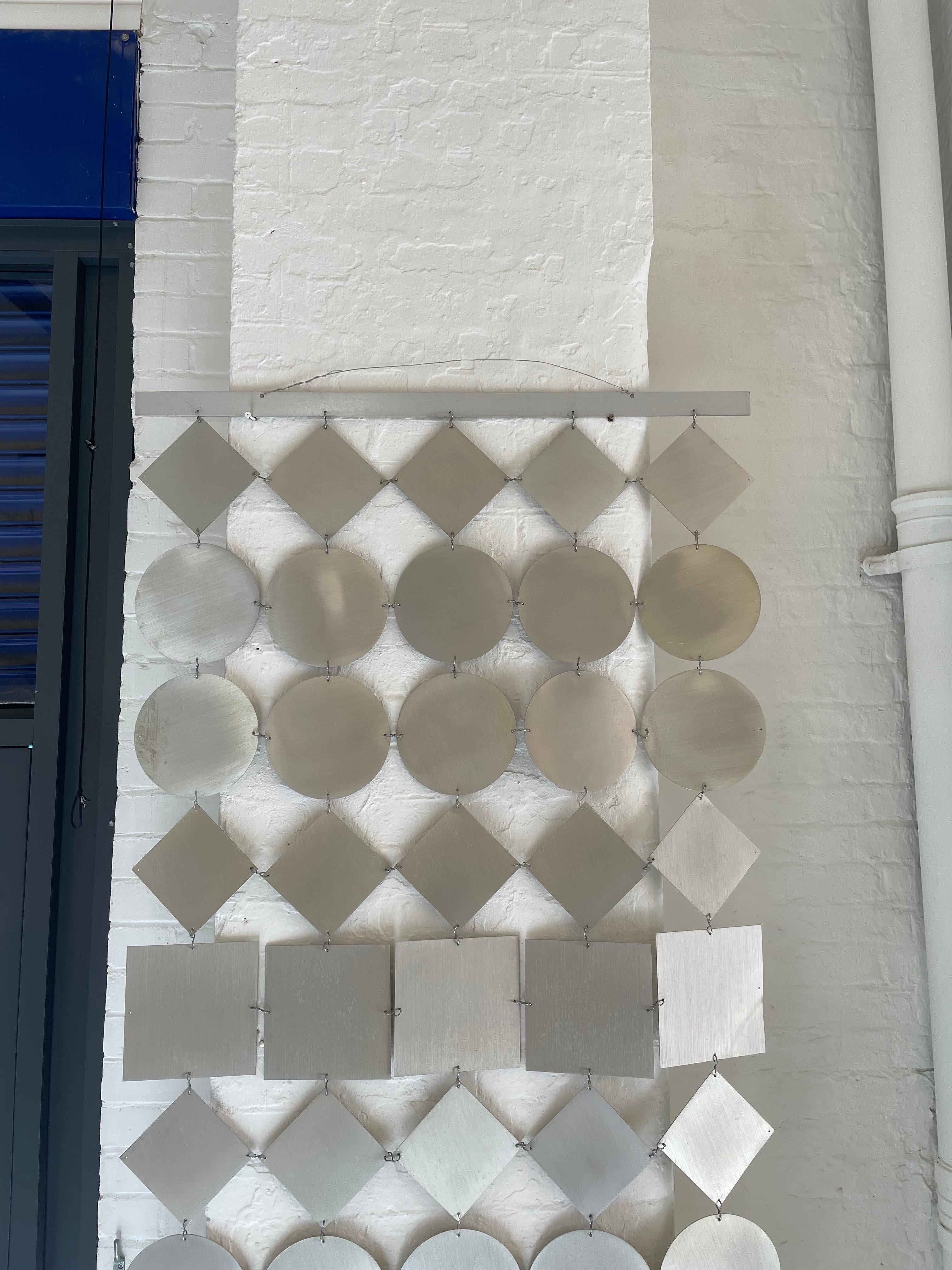 1970s Geometric Steel Screen - Large In Good Condition For Sale In London, England