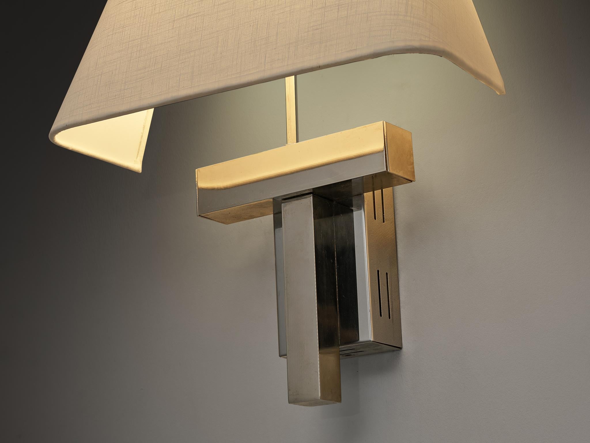 1970s Geometric Wall Lights in Chromed Metal For Sale 1
