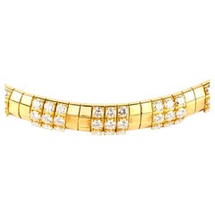 Retro 1970s Geometrical Diamond and Gold Necklace