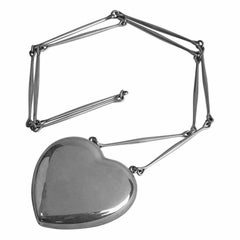 1970's Georg Jensen Astrid Large Fog Heart Joy Necklace