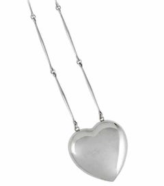 1970's Georg Jensen Astrid large Fog Heart Joy Necklace