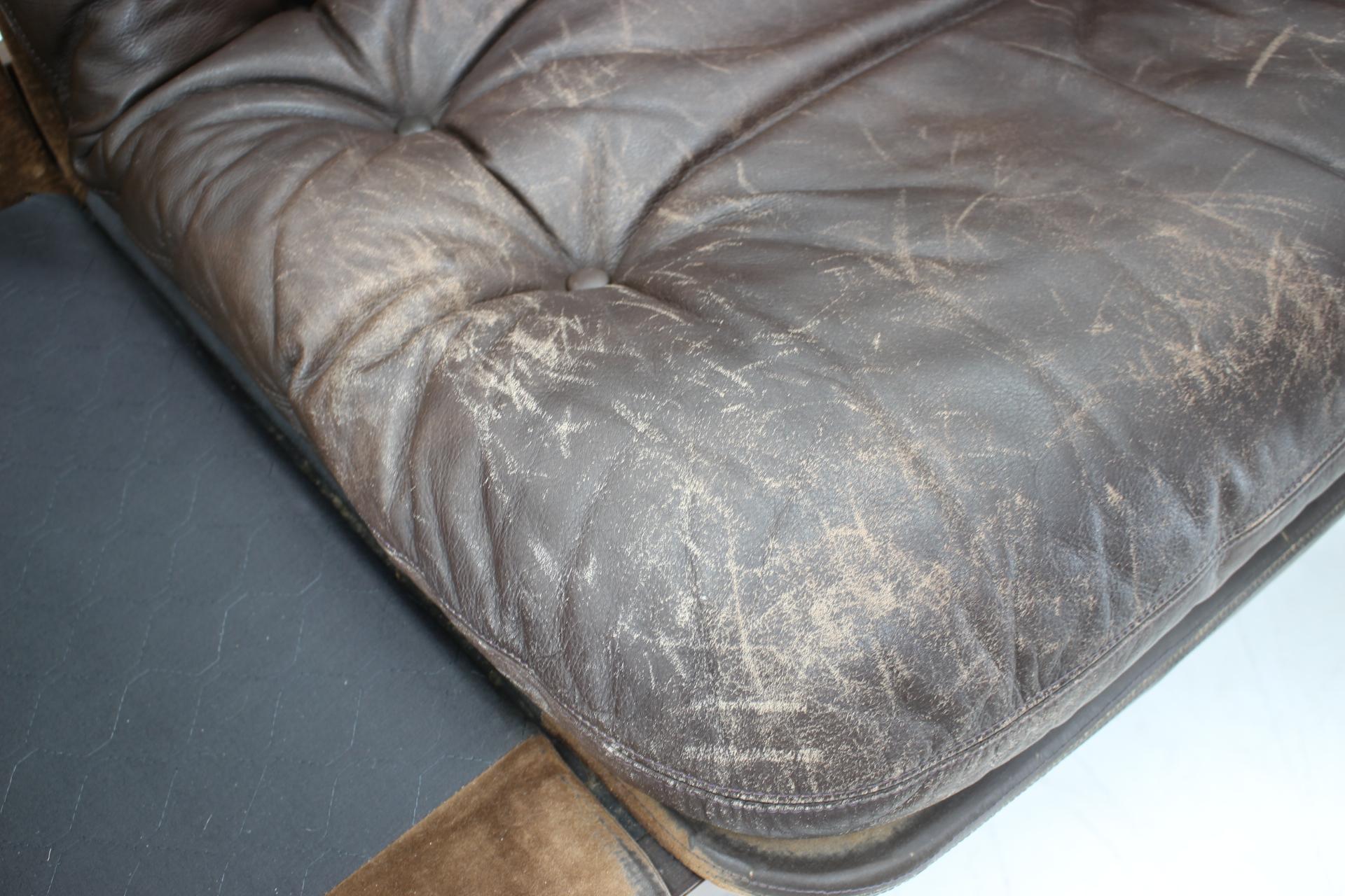 1970s Georg Thams 3-Seat Sofa in Dark Brown Leather, Denmark 4