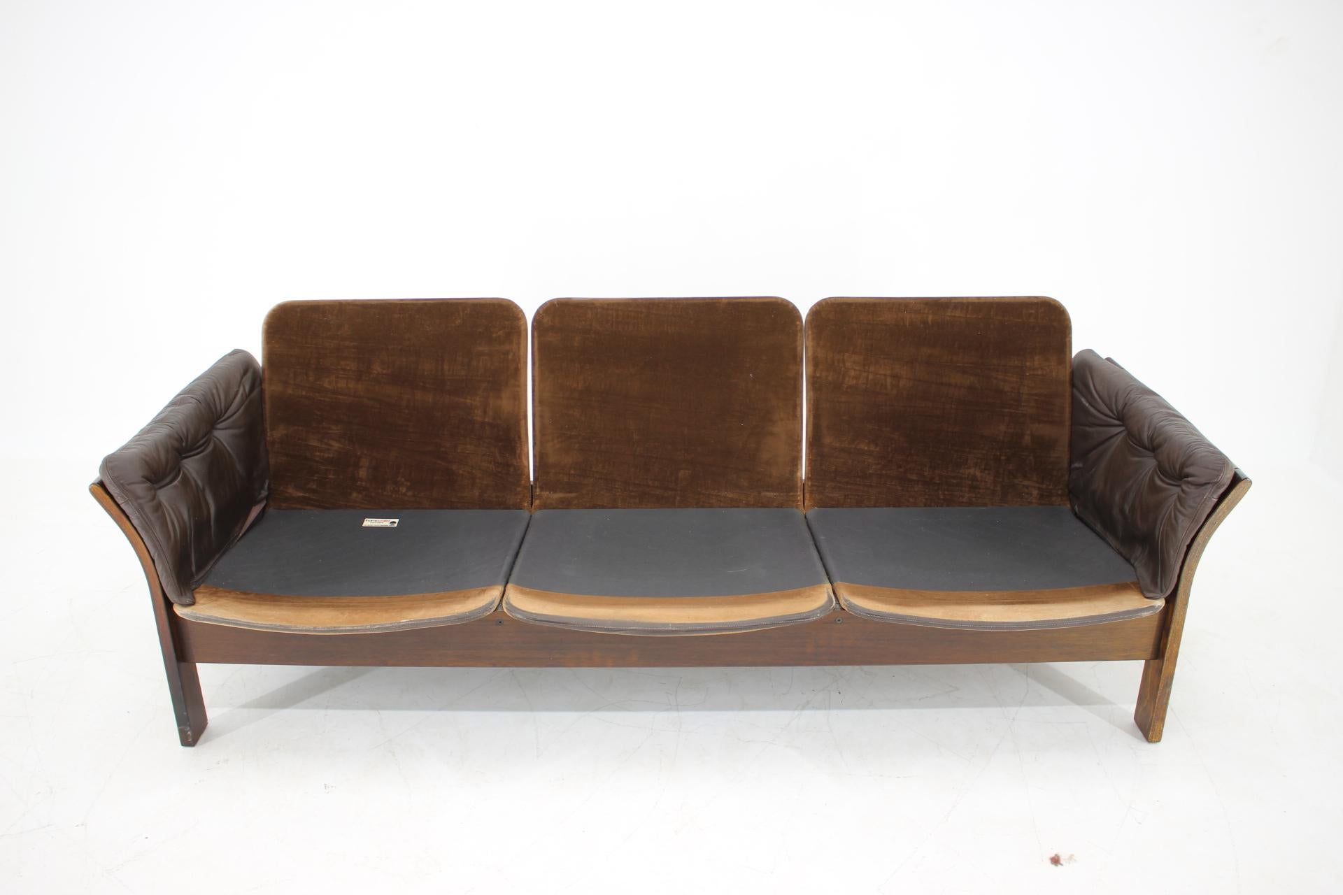 1970s Georg Thams 3-Seat Sofa in Dark Brown Leather, Denmark 6