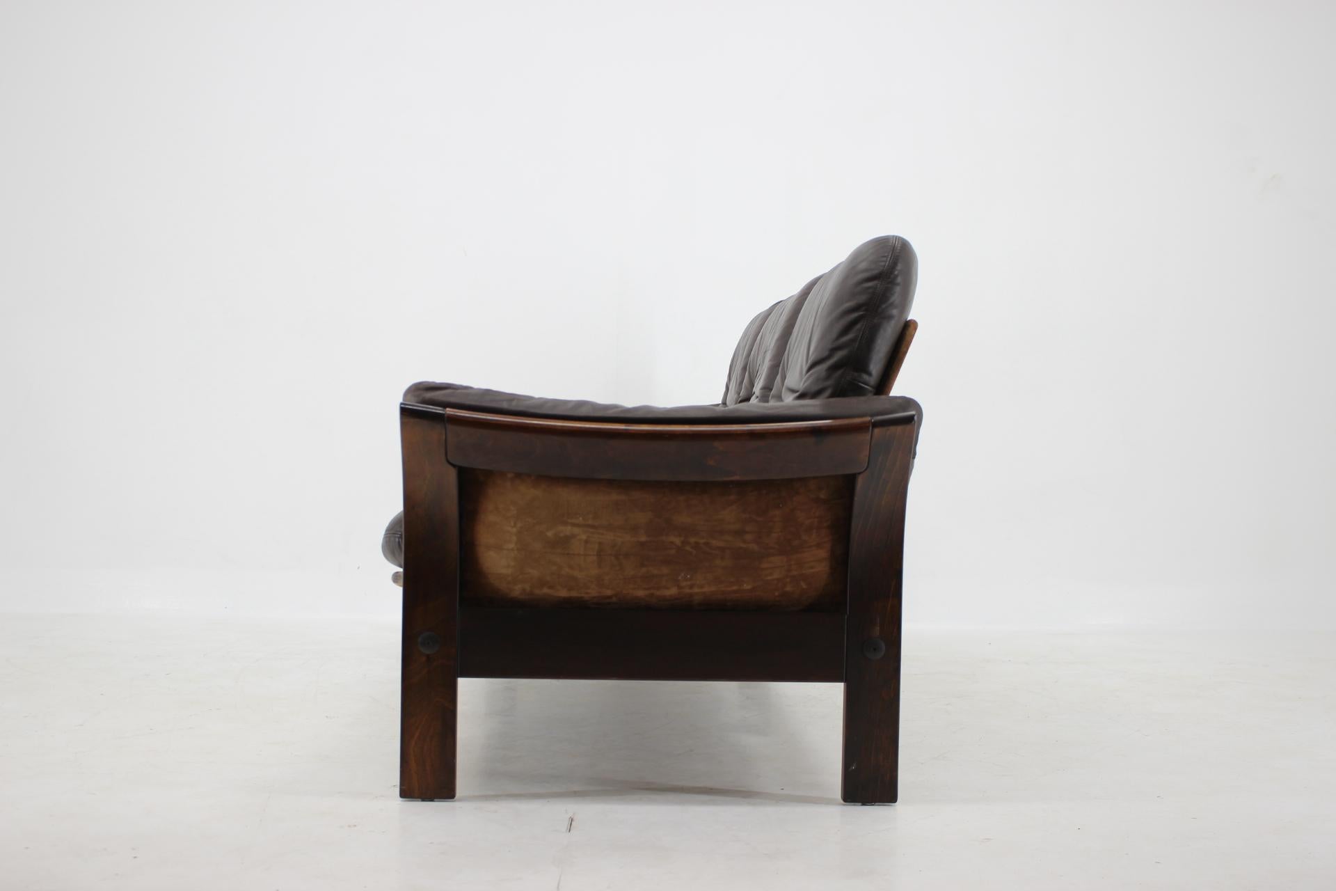Danish 1970s Georg Thams 3-Seat Sofa in Dark Brown Leather, Denmark