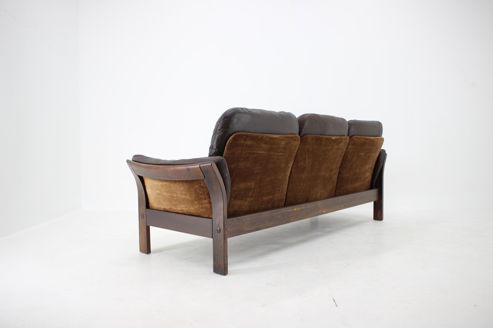 1970s Georg Thams 3-Seat Sofa in Dark Brown Leather, Denmark 1
