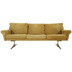 1970s Georg Thams 3-Seat Sofa in Suede Leather, Denmark