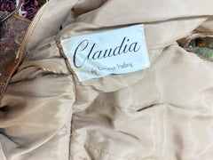 1970s George Halley Metallic Paisley Evening Gown High Neck 70s Couture Dress