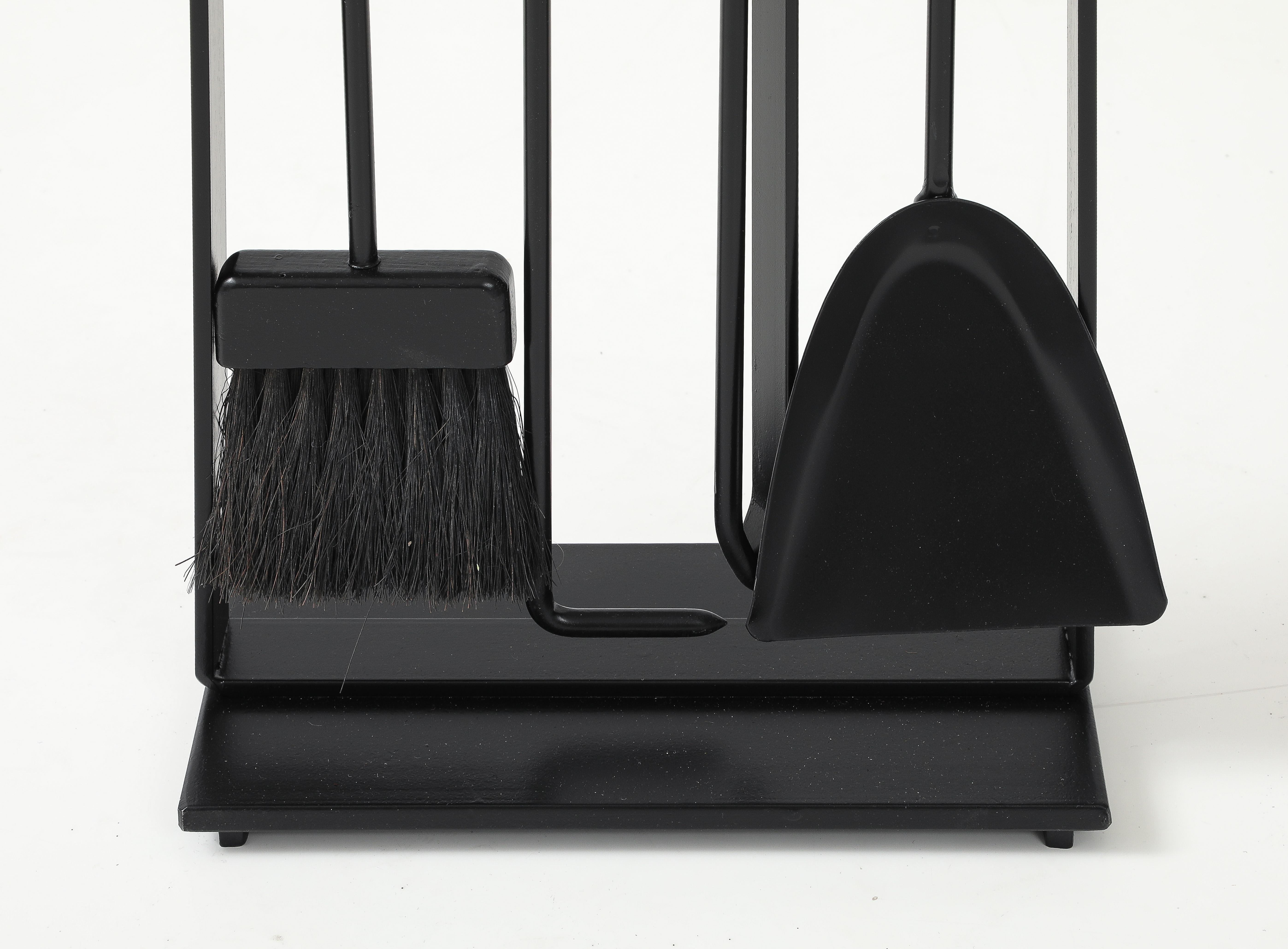 Chrome Outils de cheminée modernistes de style George Nelson des années 1970 en vente
