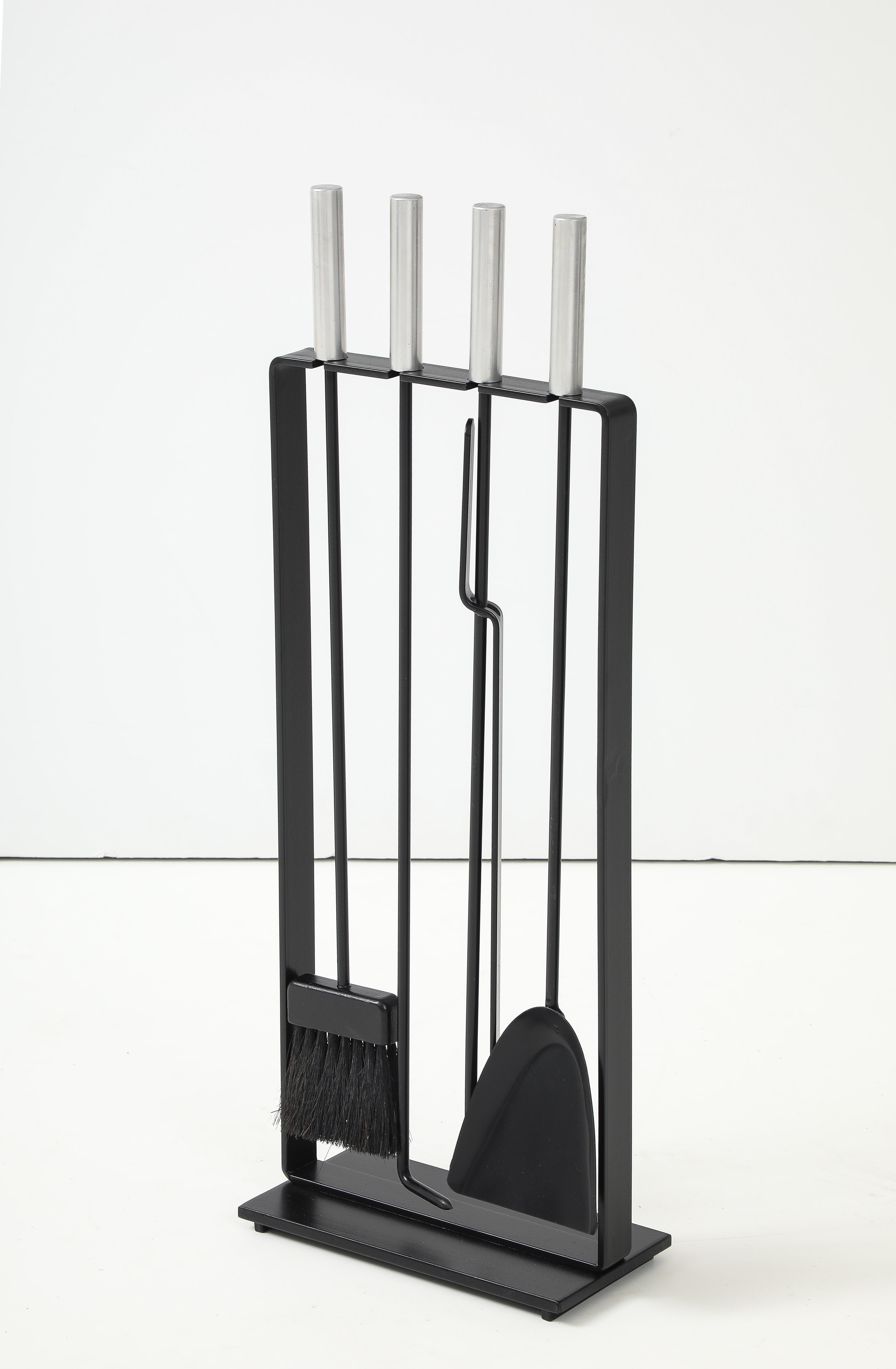 Outils de cheminée modernistes de style George Nelson des années 1970 en vente 1