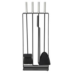 Outils de cheminée modernistes de style George Nelson des années 1970