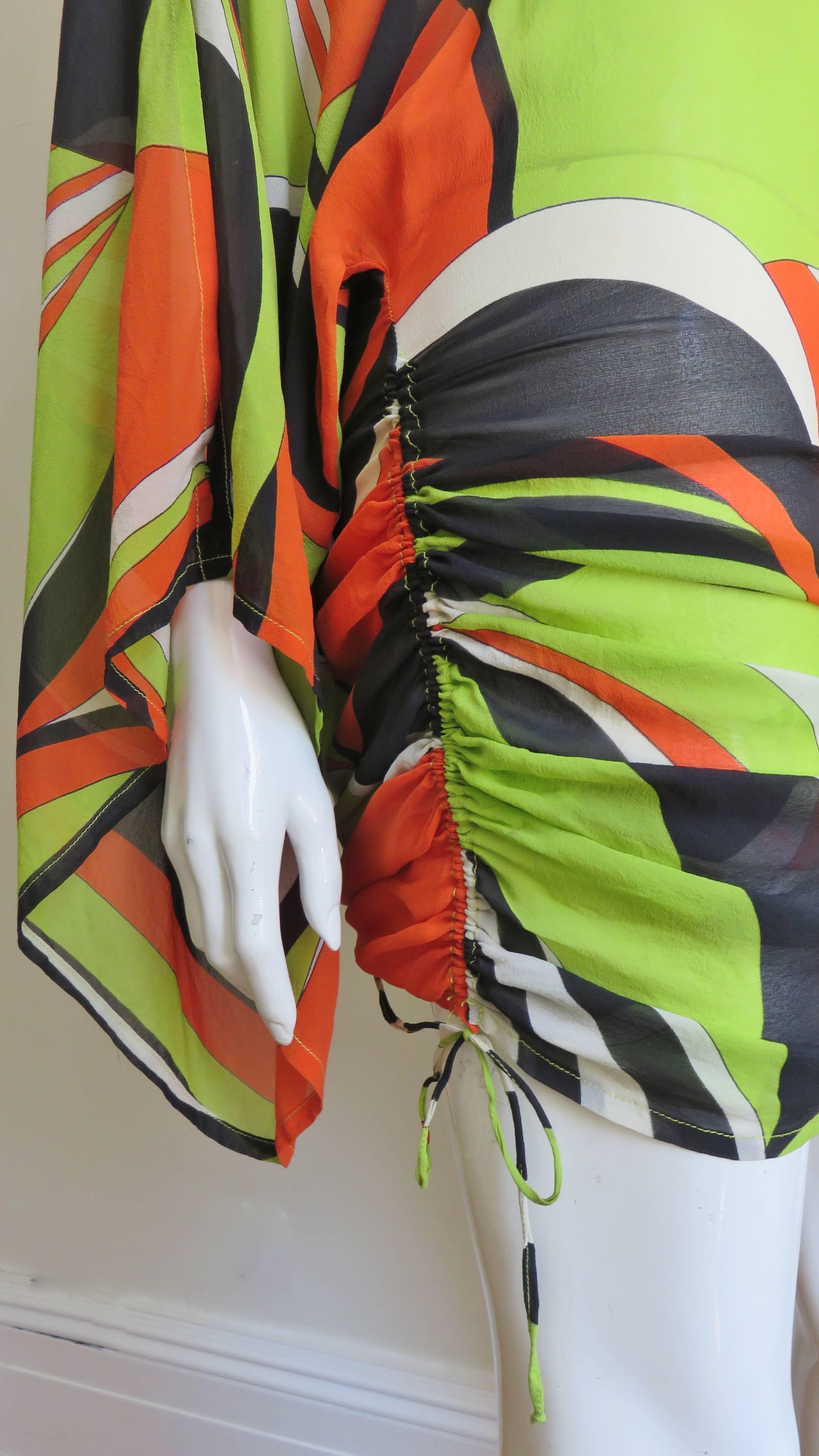 Women's  Georges Rech Silk Dress with Drawstring Skirt 1970s