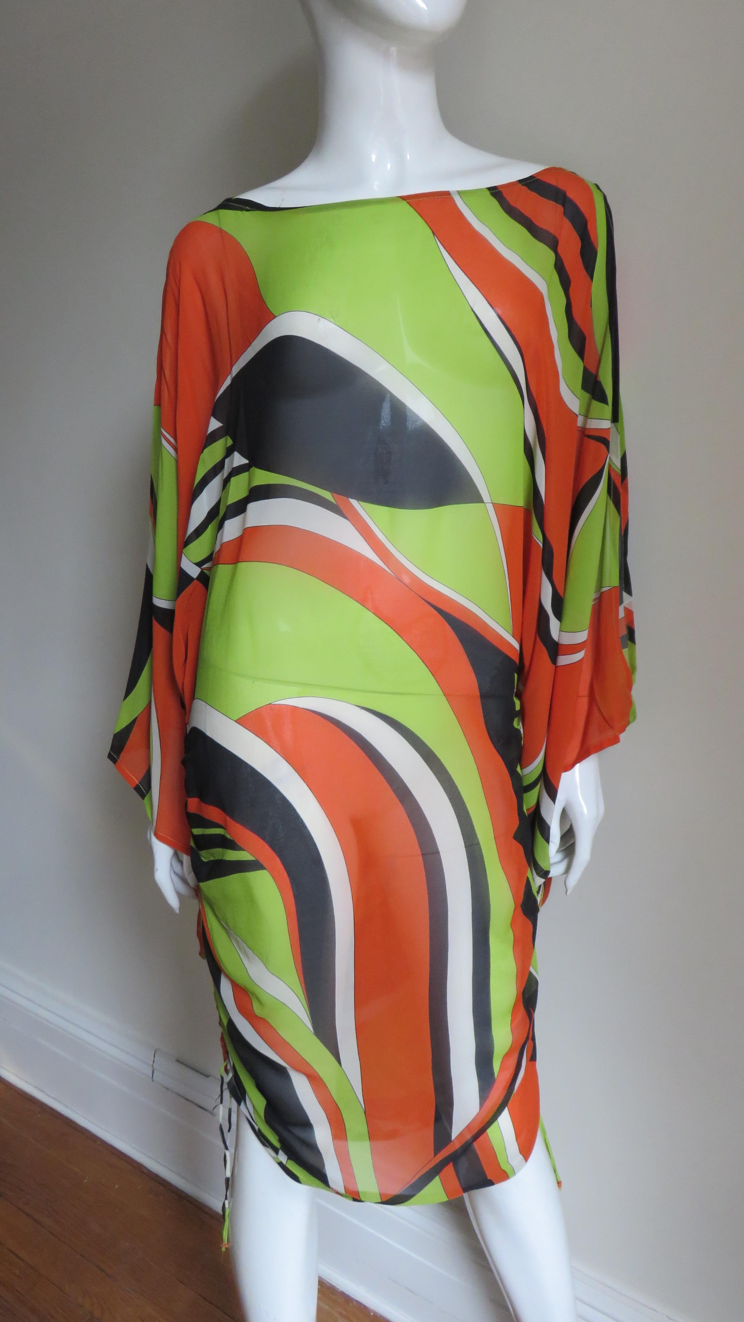  Georges Rech Silk Dress with Drawstring Skirt 1970s 2