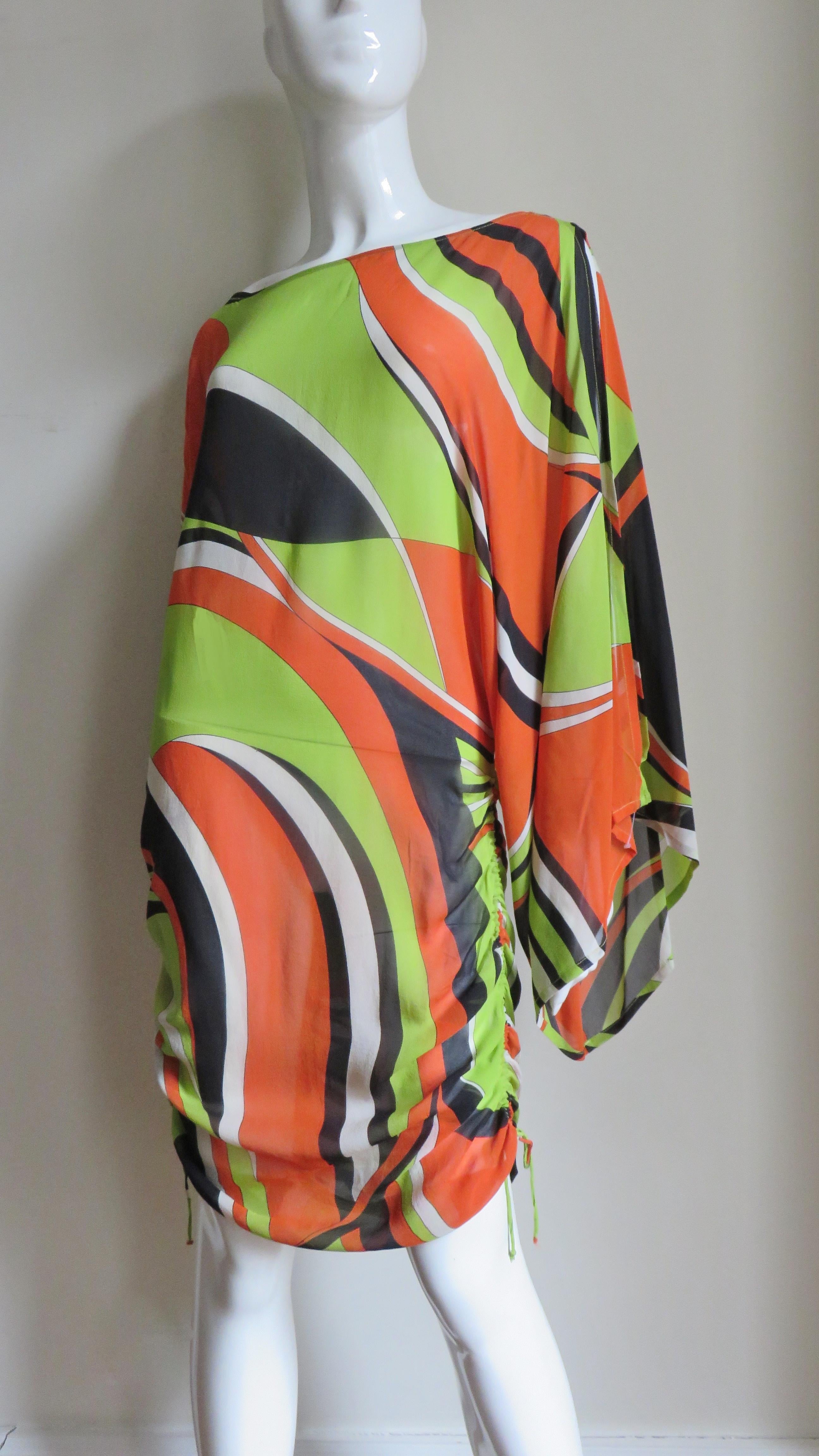  Georges Rech Silk Dress with Drawstring Skirt 1970s 3