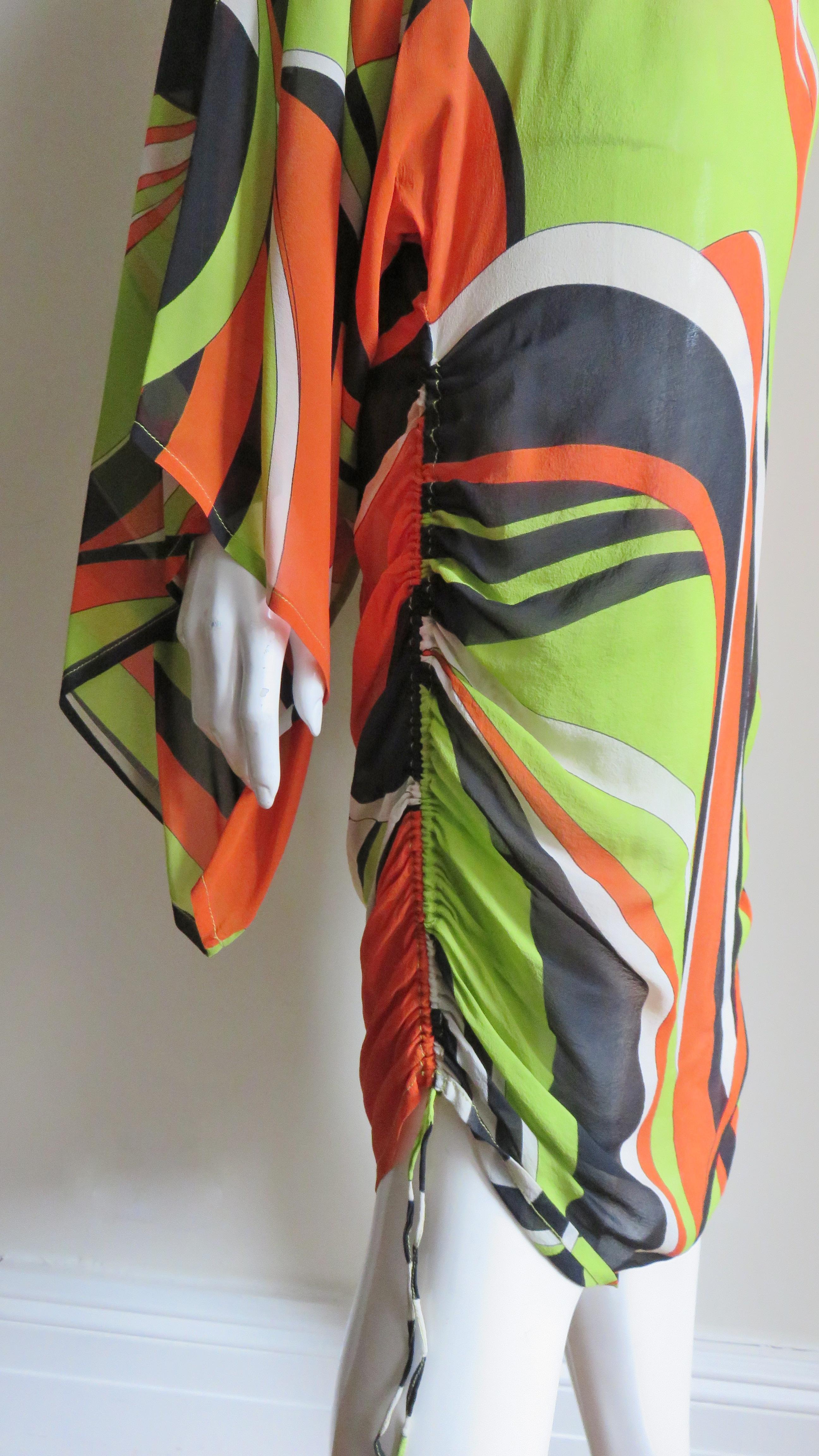  Georges Rech Silk Dress with Drawstring Skirt 1970s 4