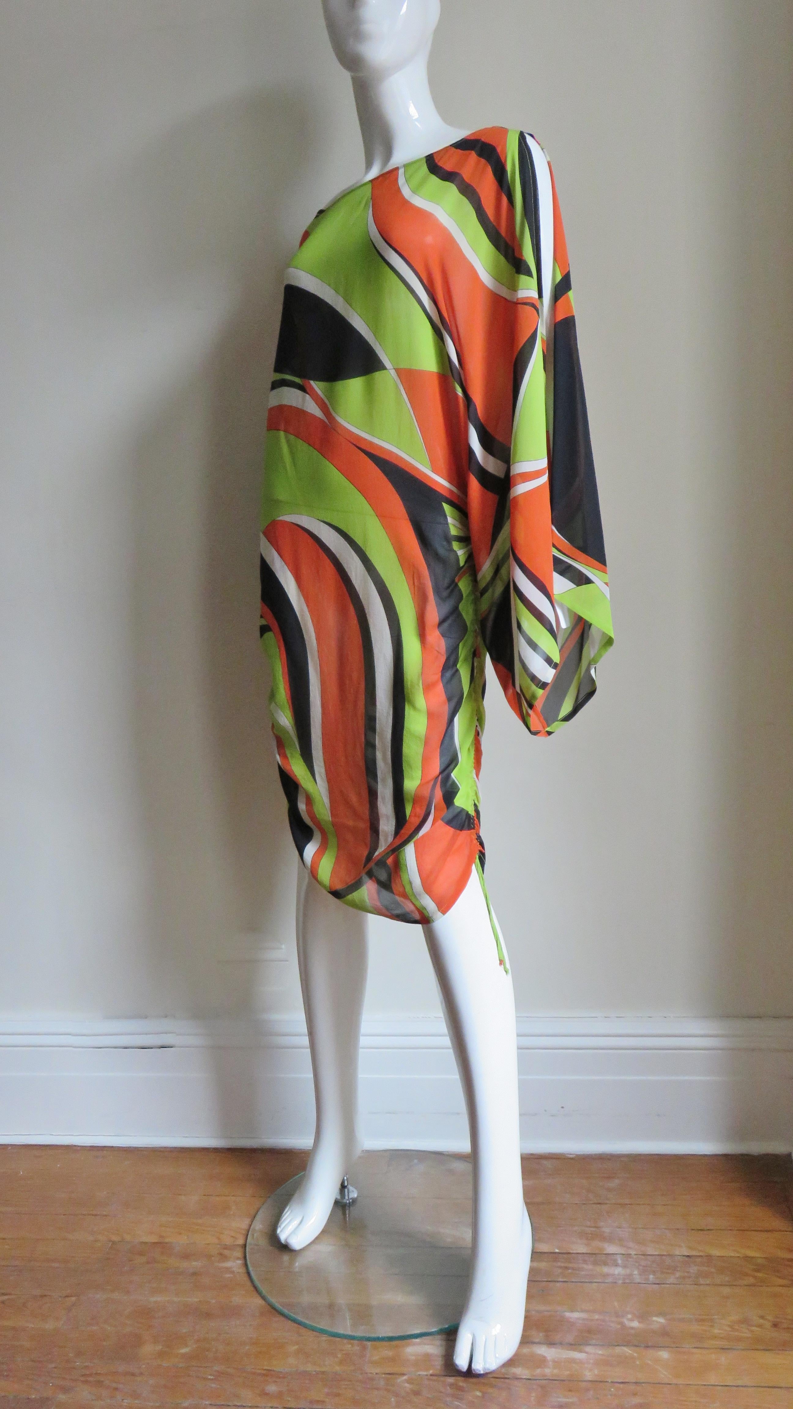  Georges Rech Silk Dress with Drawstring Skirt 1970s 5