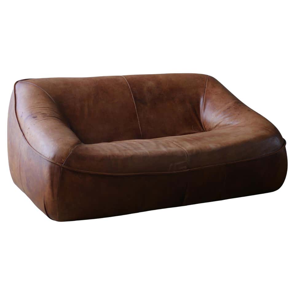 Vintage Leather Gerard Van Den Berg Ringo Sofa From Netherlands, Circa 1970