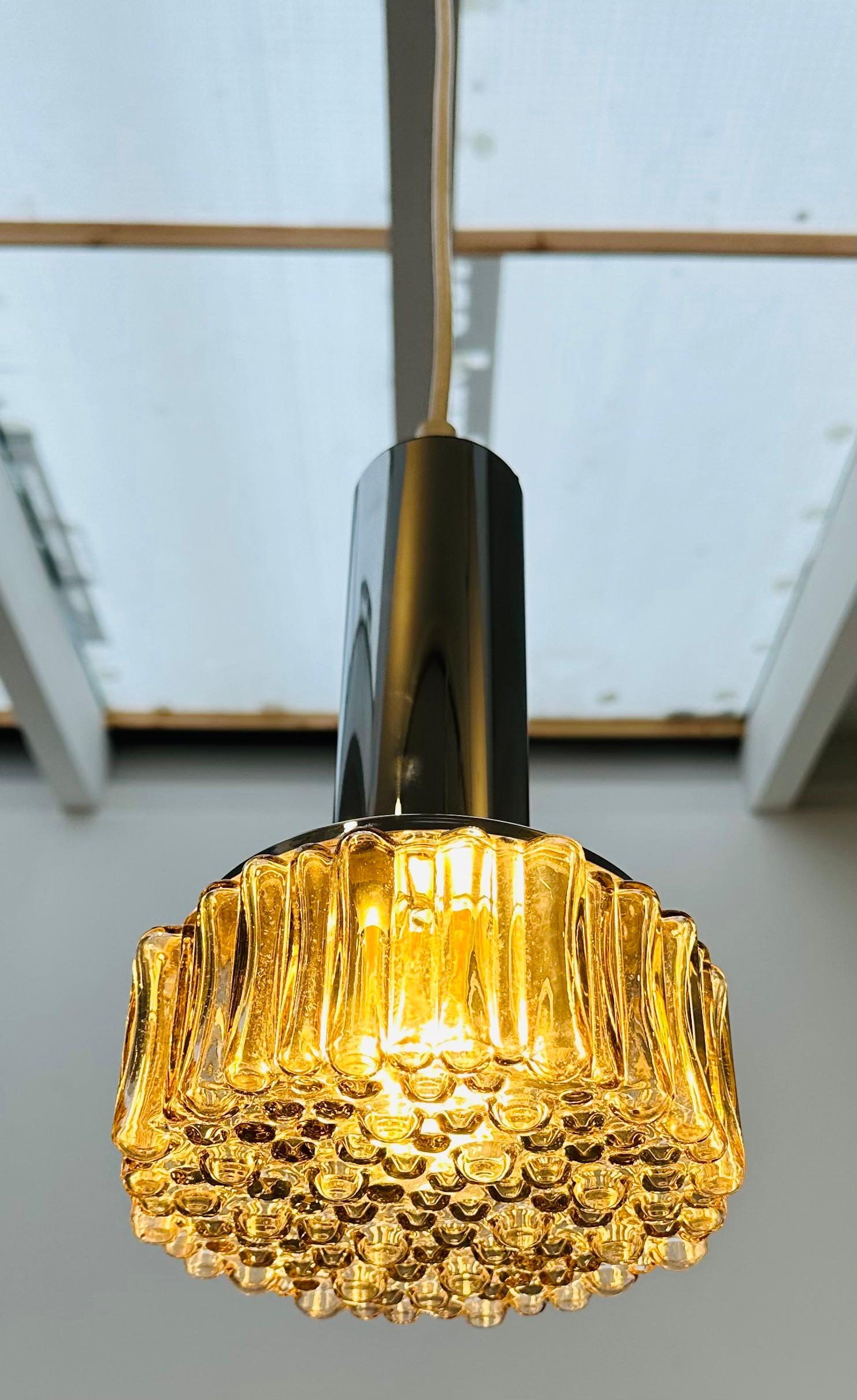 1970s German Staff Leuchten Chrome & Smoked Grey Glass Pendant Light 4 Available For Sale 6