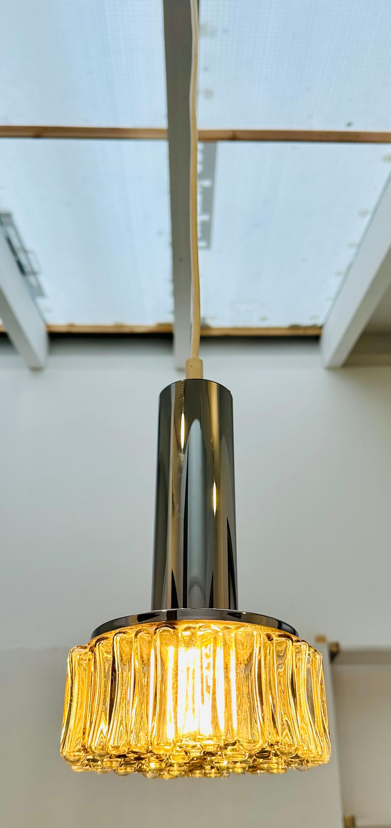 1970s German Staff Leuchten Chrome & Smoked Grey Glass Pendant Light 4 Available For Sale 7