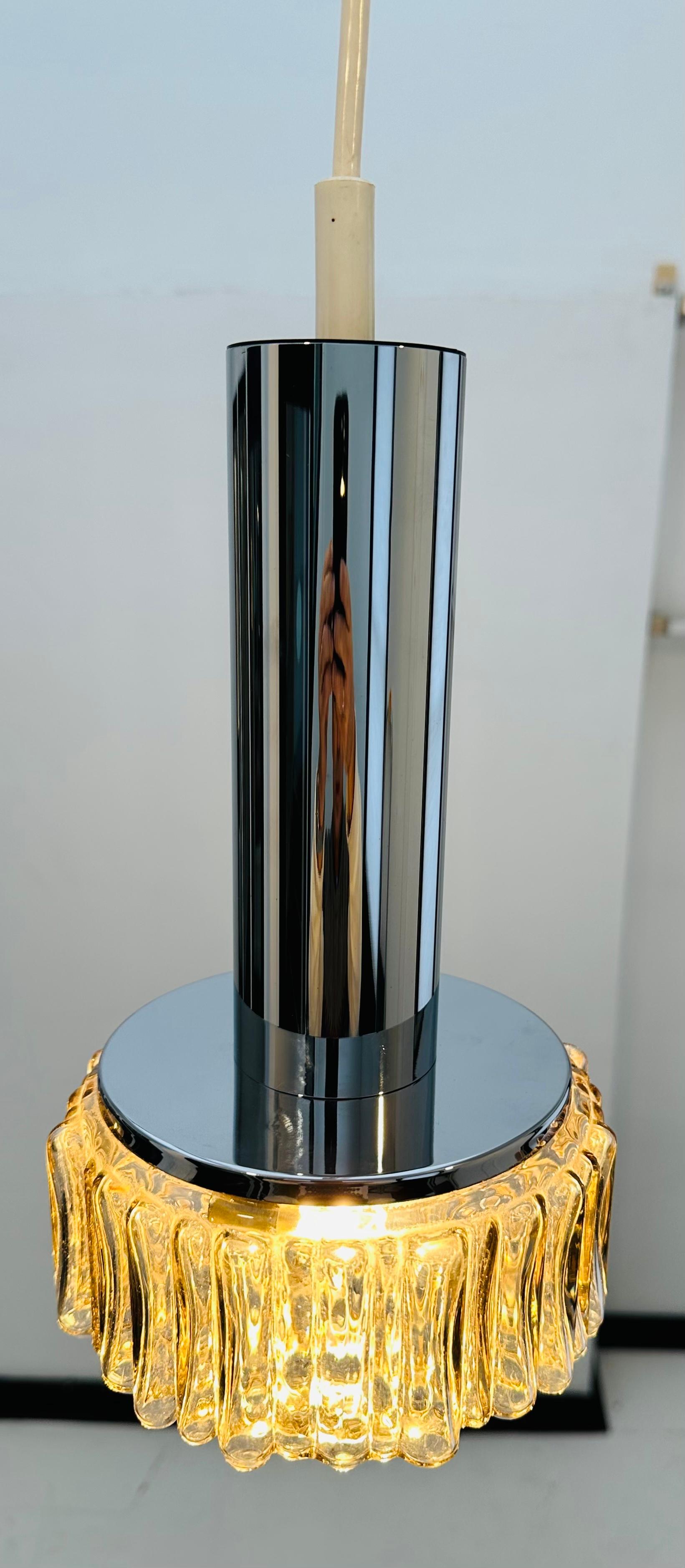 1970er German Staff Leuchten Chrom & Rauchgrau Glas Pendelleuchte 4 verfügbar 7
