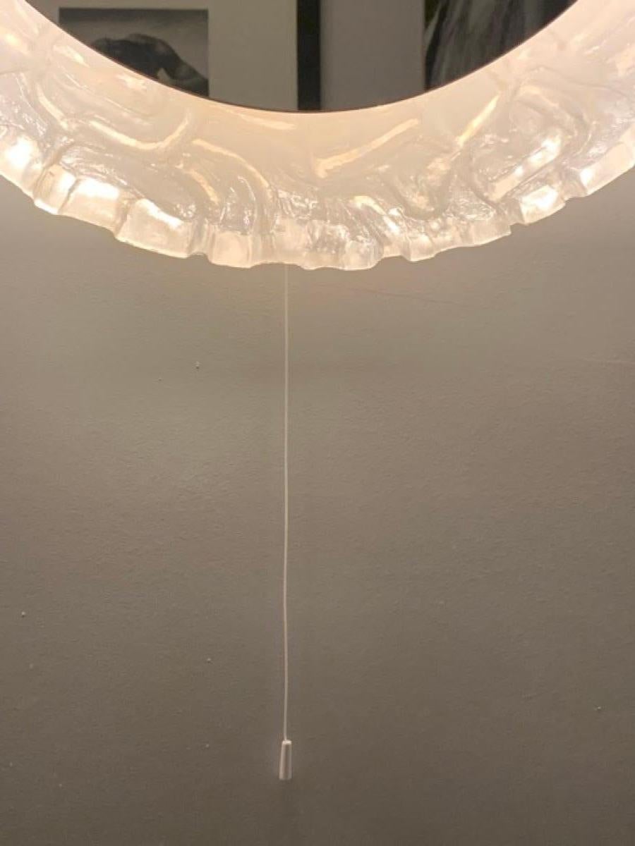 1970s German Backlit Illuminated Oval Erco Lucite Wall Mirror.  3 available. In Good Condition In London, England