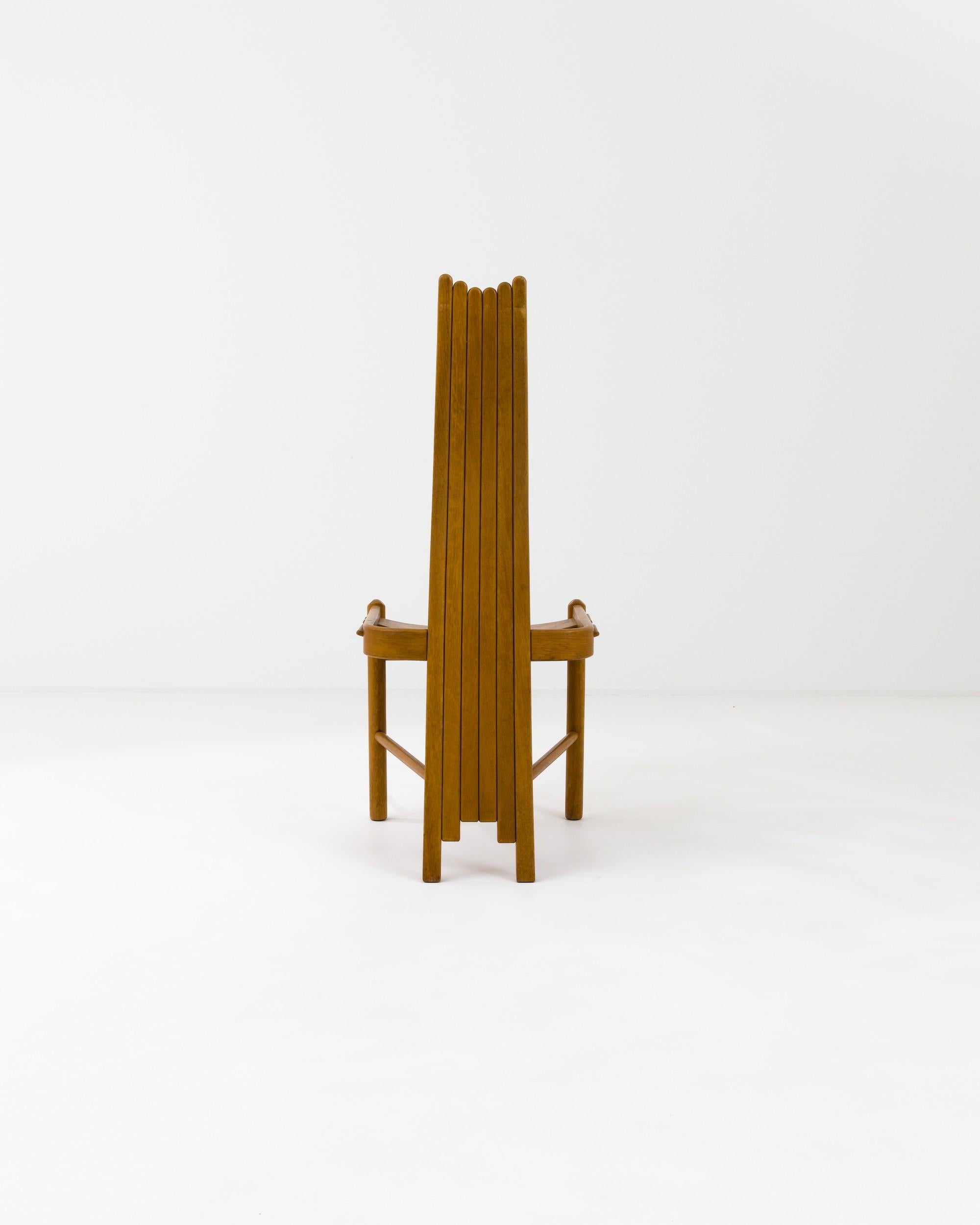 Oak 1970s German Brutalist Chair by Allmilmö For Sale