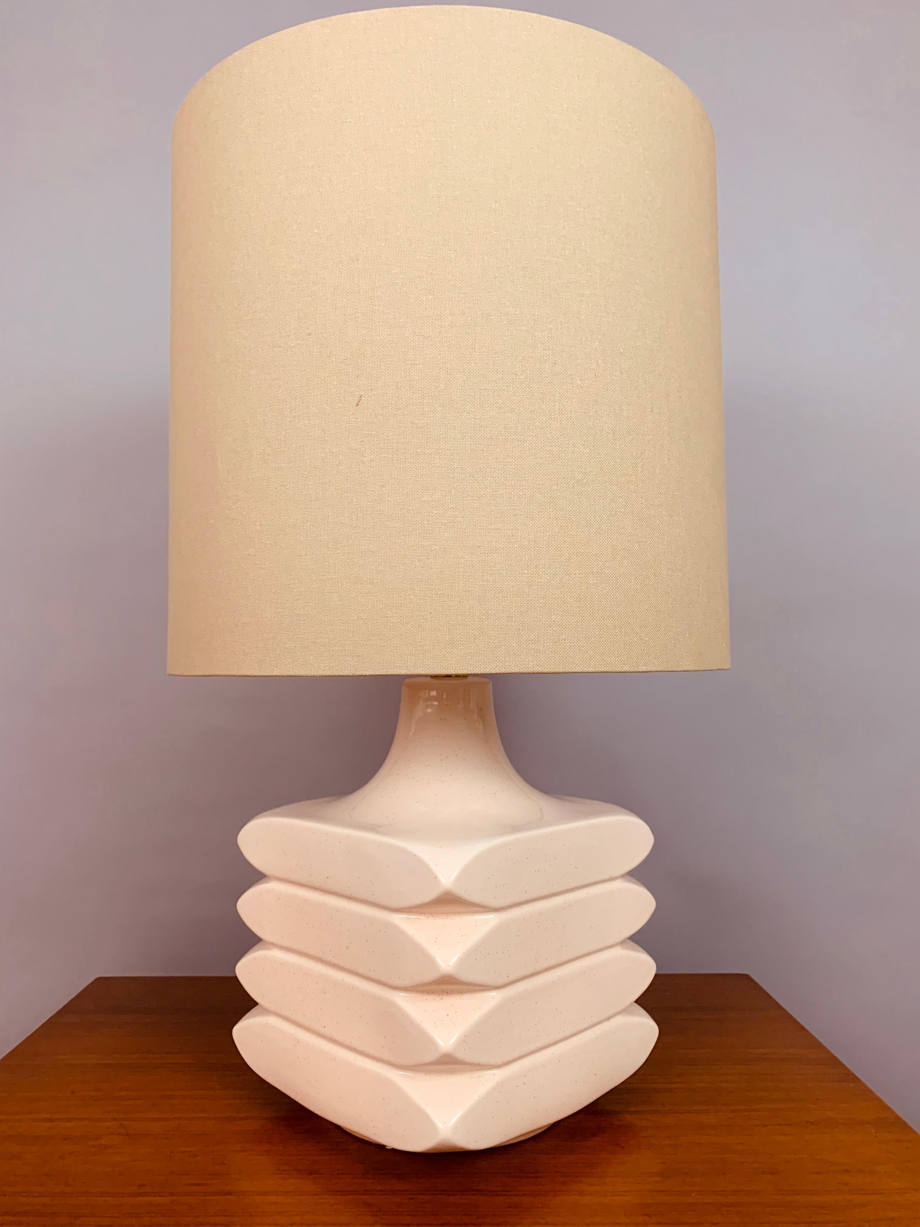 1970s German Cari Zalloni for Steuler 'Facette' Pale Pink Table Lamp Inc Shade 7