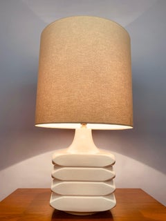 1970s German Cari Zalloni for Steuler 'Facette' Pale Pink Table Lamp Inc Shade