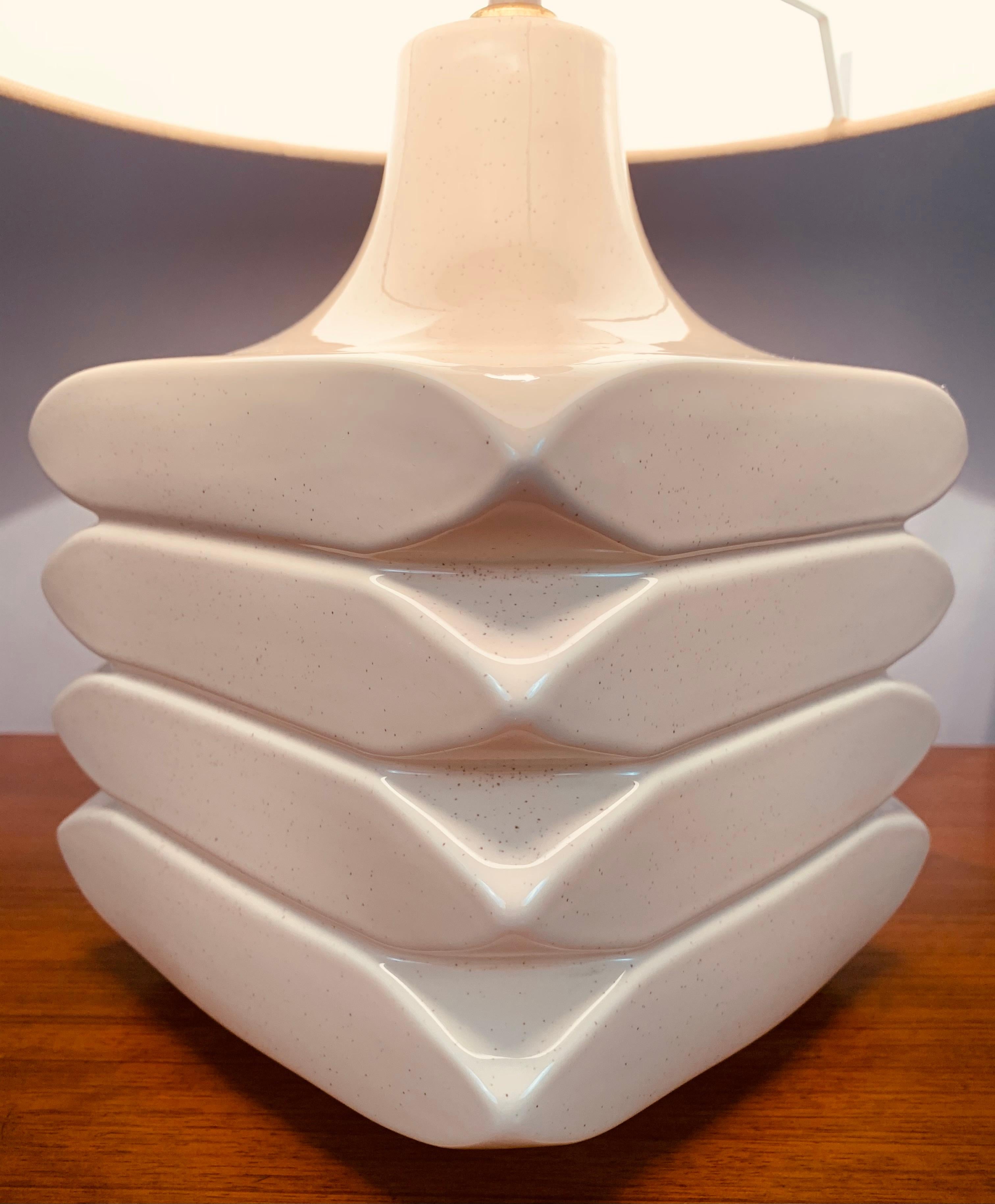 20th Century 1970s German Cari Zalloni for Steuler 'Facette' Pale Pink Table Lamp Inc Shade