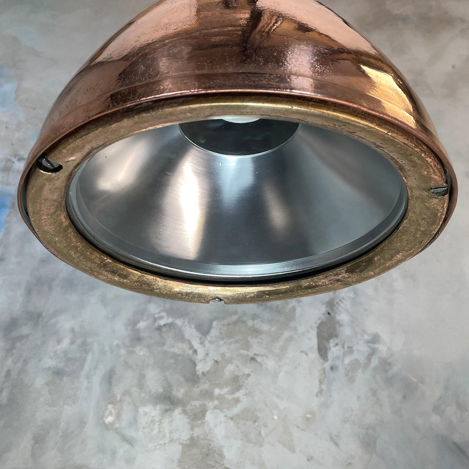 1970s German Copper & Brass Industrial Ceiling Pendant Light with Beam Focus 6